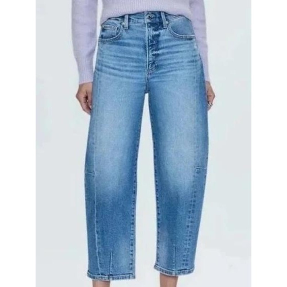Pistola Womens Eli High Rise Barrel Jeans Rhythm Vintage Distressed Sz 30‎